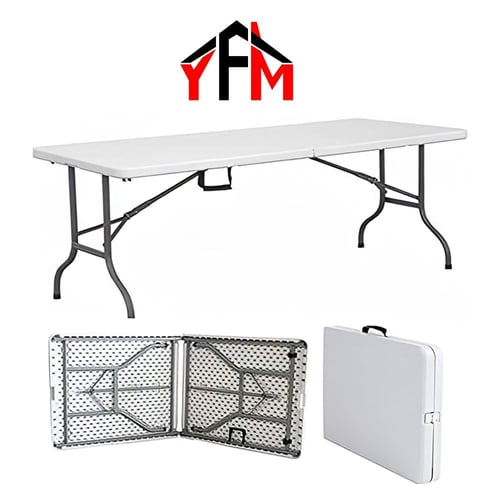 طاولة فايبر ابيض قابلة للطي 180*71