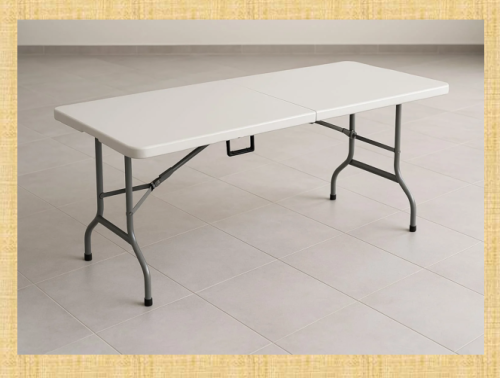 طاولة فايبر ابيض قابلة للطي 152*71