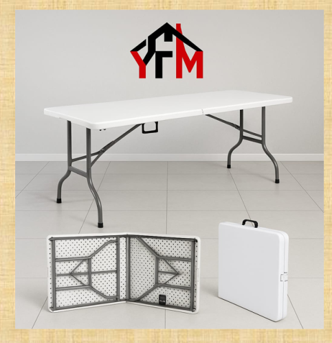 طاولة فايبر ابيض قابلة للطي 180*71