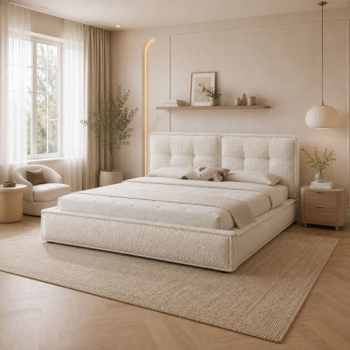 Square Booklet Bed - Off White