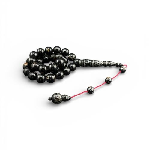 سبحه يسر البحر الأحمر طقم فواصل وتمليكه فضه عيار ١...