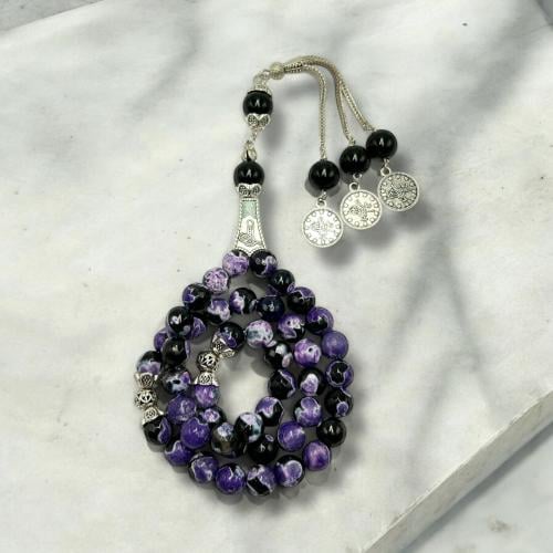 سبحه حجر عقيق أفريقي بنفسجي إصدار خاص