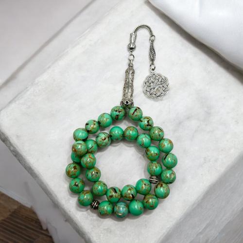 سبحه حجر فيروز برازيلي معرق