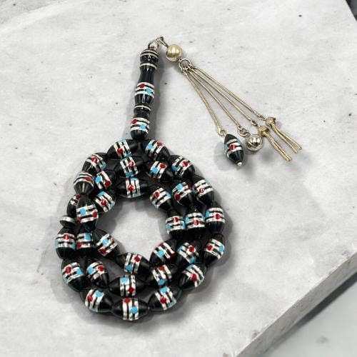 مسباح كوك بالفضه والفيروز والمرجان