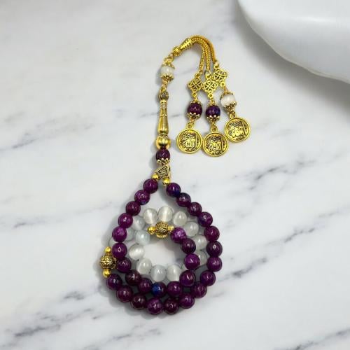 سبحه حجر عقيق برازيلي تفصيل البانا