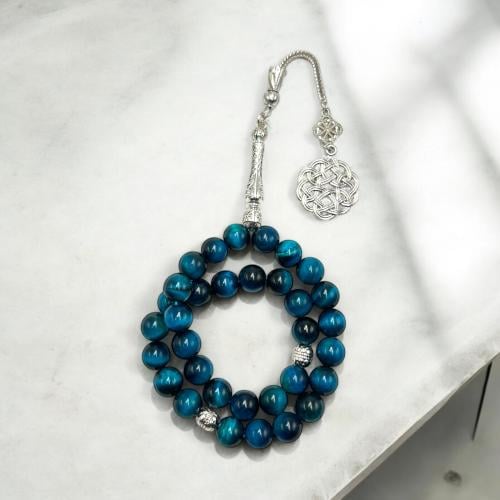 سبحه حجر عين النمر تركوازي