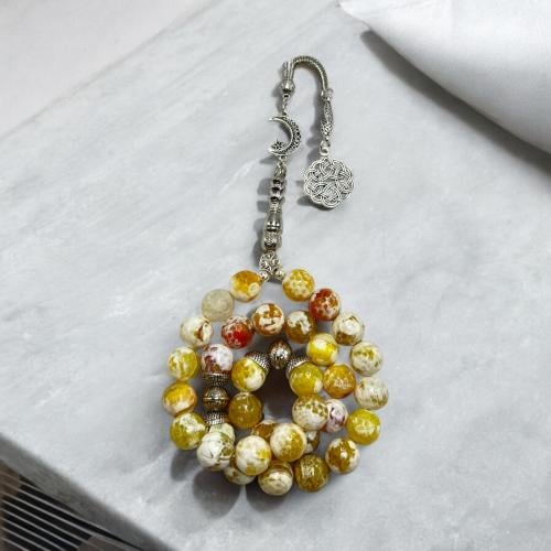 سبحه حجر عقيق برازيلي تفصيل البانا