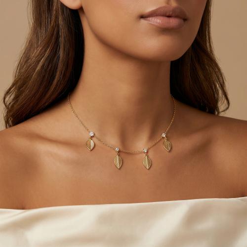قلادة غصن الأوراق الذهبية | Leafed Branch Necklace
