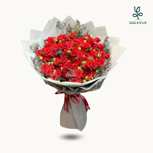 باقة ورد بيبي روز احمر