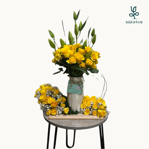 استند فازة الورد الافر مع ليليوم كزبلانكا