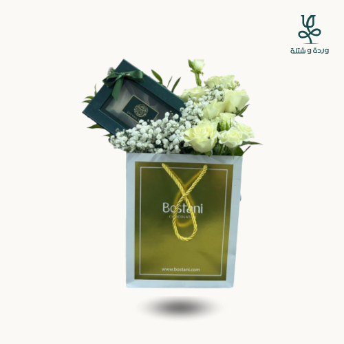 ورد مع جبسوفيلا و شكولاتة