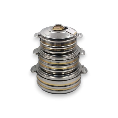 حافظة ستيل خط ذهبي الطقم 3 حبات