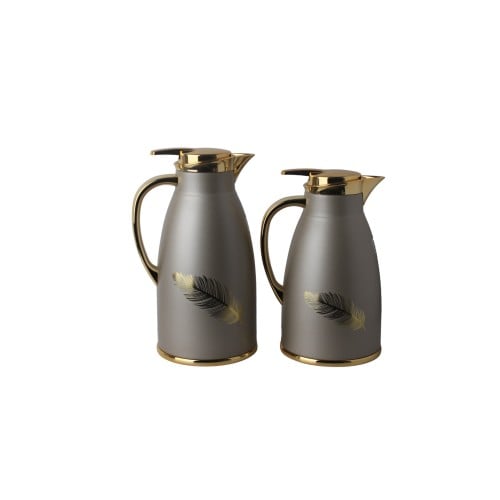 ترمس ريشة 2 حبة الطقم(رمادي غامق)