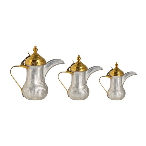 دلة بغدادي مربوب نحاس الطقم 3 حبات