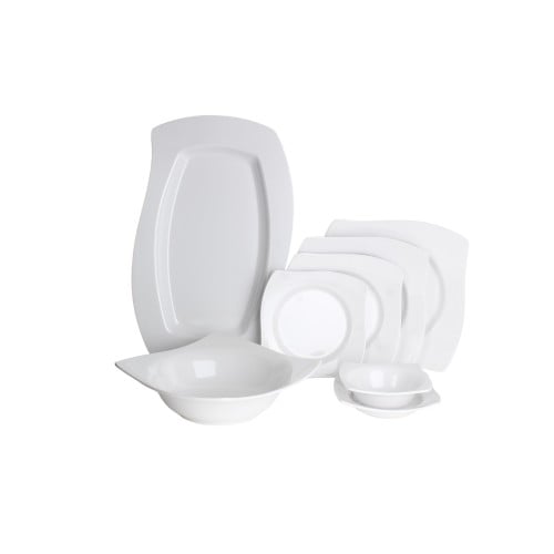 طقم سفرة ميلامين ابيض 92 قطعة