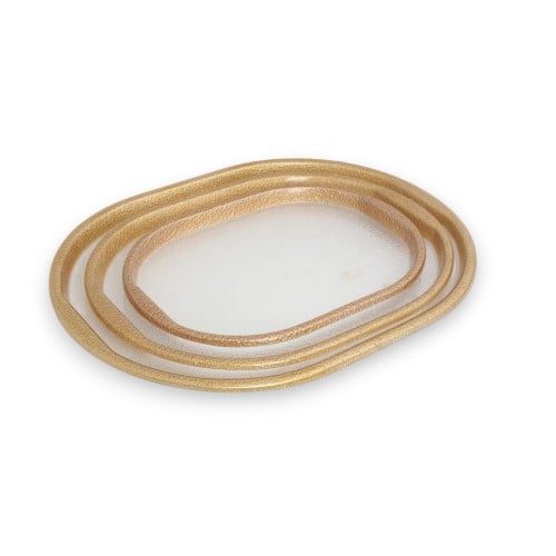 طوفرية كريلك الطقم 3 حبات(بيضاوي/فضي و ذهبي)