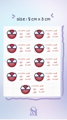 Spiderman sticker name tag