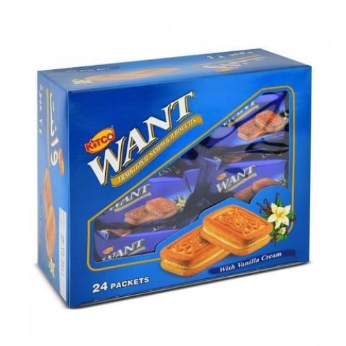بسكويت وانت فانيلا كرتون 24 حبة