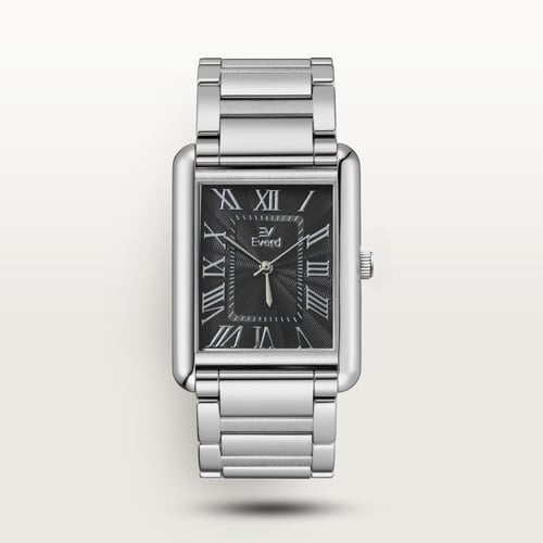 ساعة رجالية كاتر بسيبر ستيل فضي ومينا اسود EM032