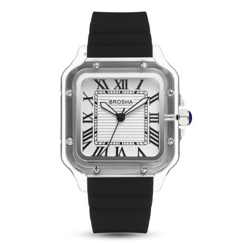 ساعة رجالية شفافة سير لون اسود 2046