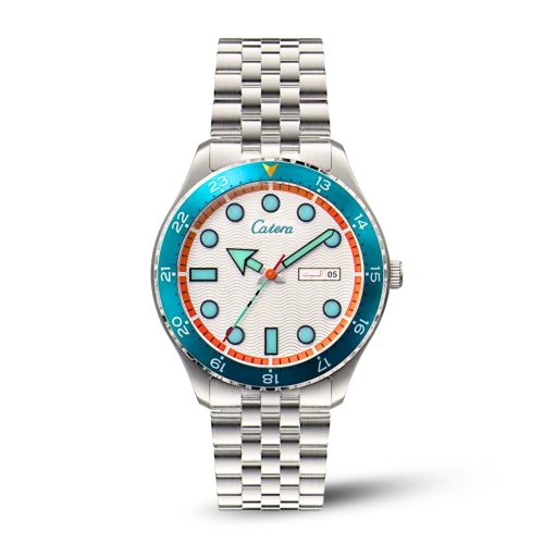 ساعة رجالية فاخرة بسيبر ستيل واطار الازرق BSK58