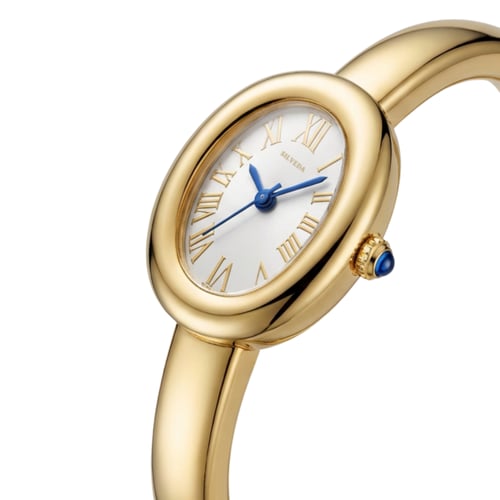 ساعة كاتر ذهبي مينا فضي 1160-02