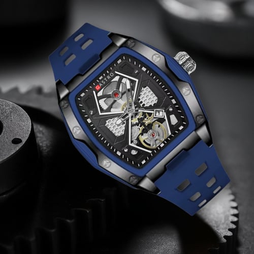 ساعة رجالية فاخرة ربل لون الكحلي G01200