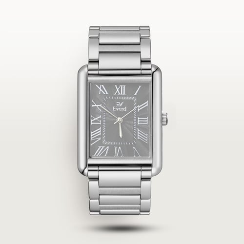 ساعة رجالية كاتر بسيبر ستيل فضي ومينا اسود EM032