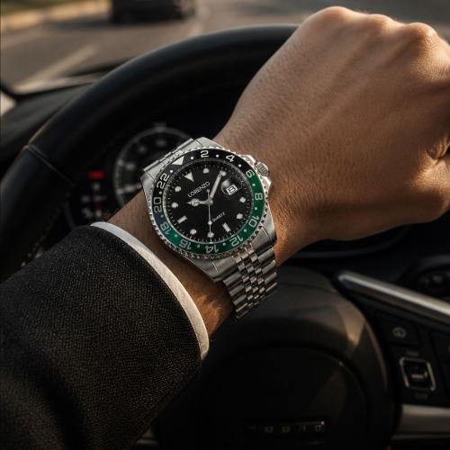 ساعة رجالية الخامة سير ستيل ومينا اسود L65011