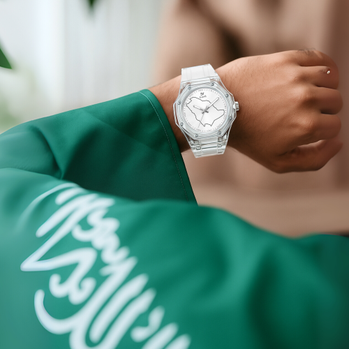 ساعة المملكة شفافة لون ابيض EV1021
