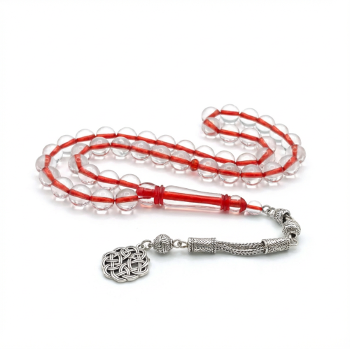 سبحة من بكلايت باللون الاحمر الشفاف