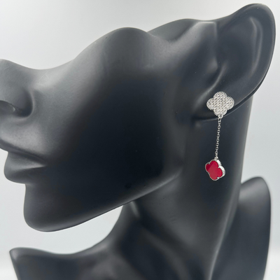 حلق الوردة فضي