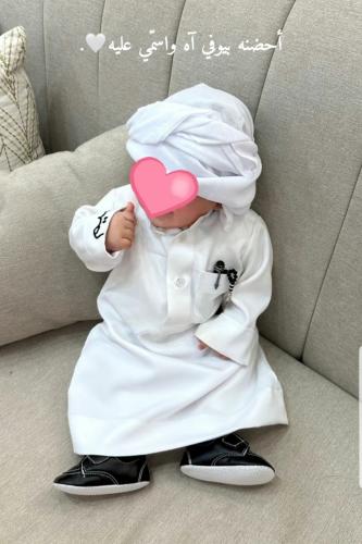 ثوب ولادي قماش قطن صيفي تصميم كويتي