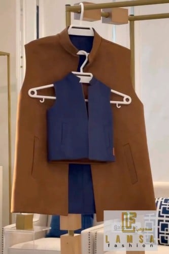 سديري رجالي دبل فيس ينلبس جهتين لون جملي مع كوحلي