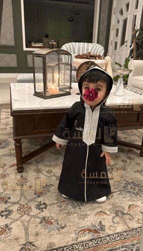 ثوب اطفال اول يوم من رمضاني جديد مغربي لون اسود