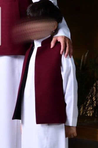 سديري أطفال جوخ كحلي-عنابي