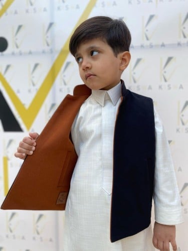 سديري شتوي ولادي دبل فيس لون جملي مع اسود