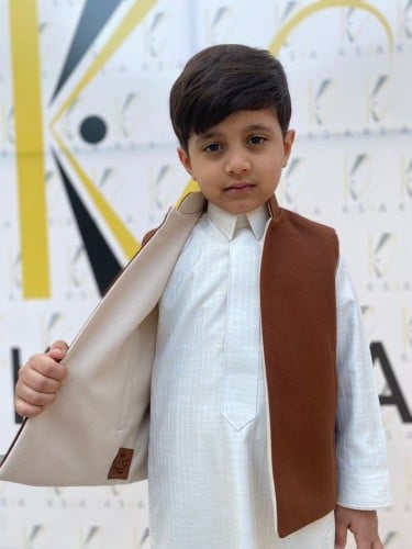 سديري ولادي شتوي دبل فيس لون جملي مع بيج