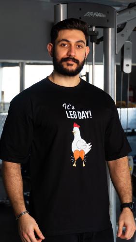Legs Day Oversized T-Shirt - Black