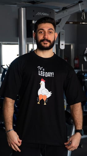Legs Day Oversized T-Shirt - Black