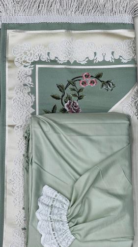 طقم سجاده مع شرشف كلوش قطن باكستاني زبده الطول 155...