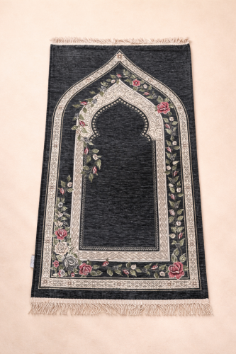 سجادة مبطنه 1 cm اللون رمادي غامق