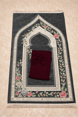 طقم شرشف سي واي. مرد عنابي . مع سجاده مبطنه. 1 cm...