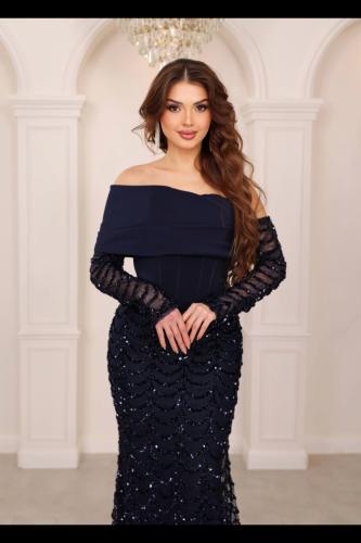 Navy off shoulder