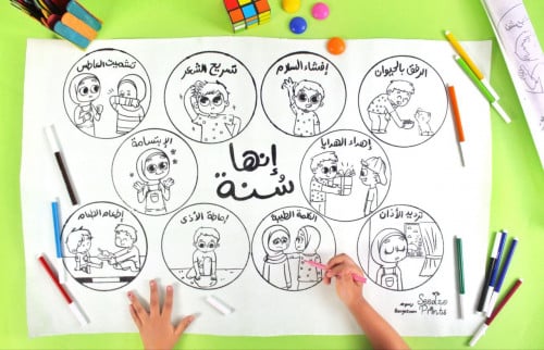 إنها سنة - سجادة تلوين قماشية