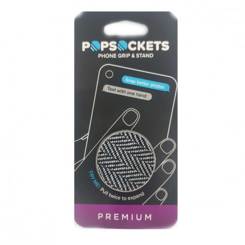 مسكة جوال بوب سوكيت أسود وأبيض قماش