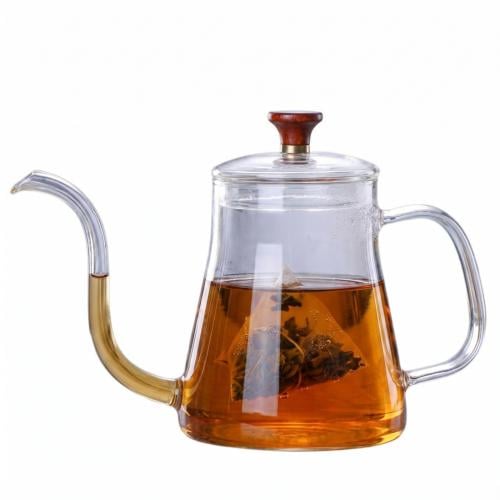 ابريق شاي زجاجي 600 مل , شفاف