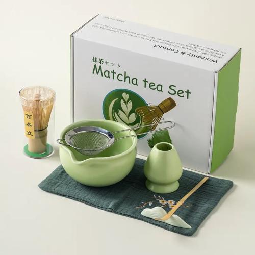 مجموعة أدوات الماتشا الأحترافية , أخضر | Matcha Te...