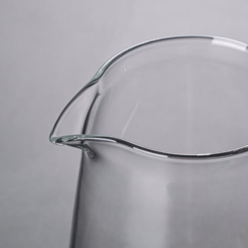 سيرفر قهوة V60 زجاجي , غطاء خشبي - مقاس 01