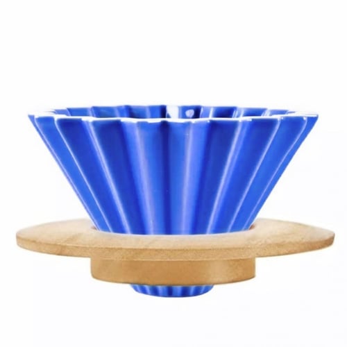 قمع تقطير سيراميك مع القاعدة الخشبية - مقاس 02